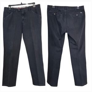 Meyer Chino Casual Pants sz 36 Organic Cotton Straight Leg Dark Charcoal $309